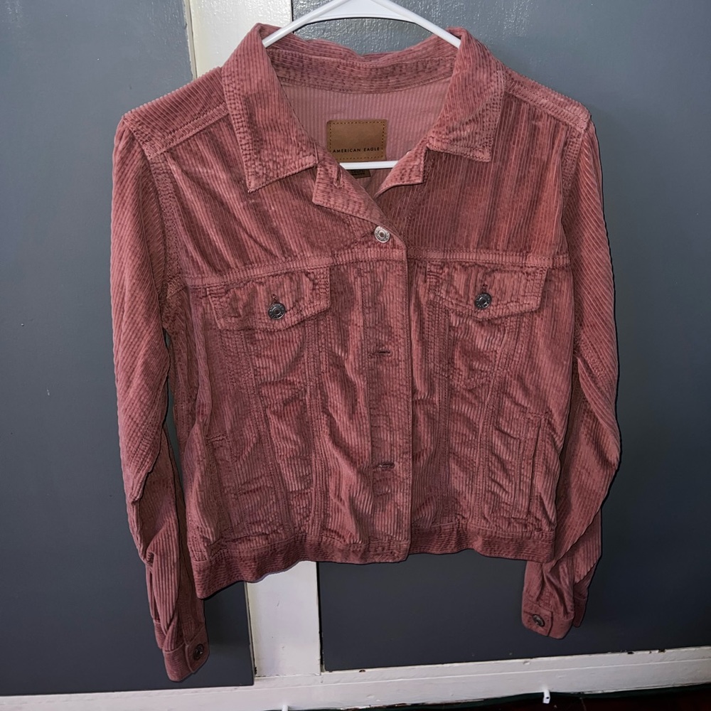 Pink Corduroy American Eagle Jean Jacket